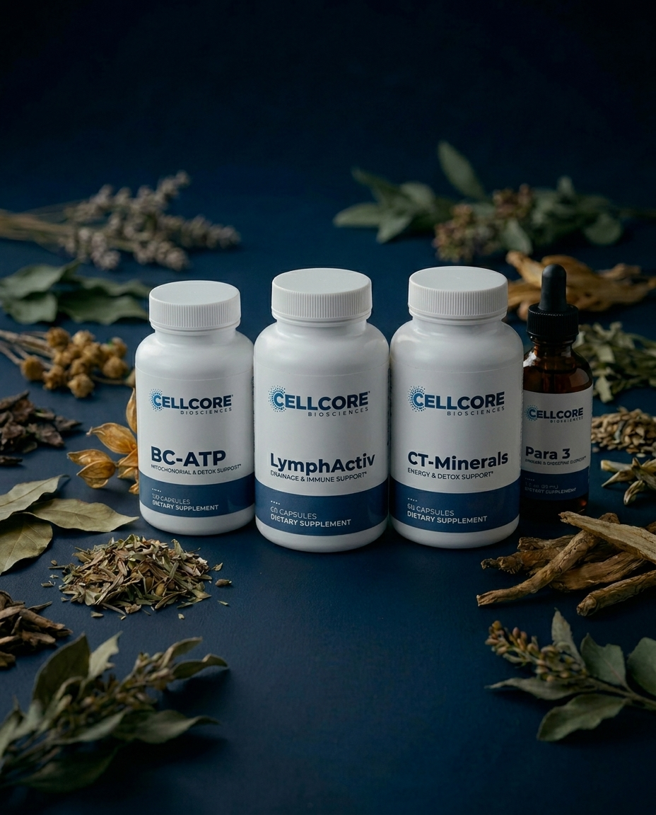 CellCore Advanced TUDCA, BC-ATP, and IFC bottles together